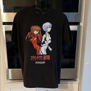 EVANGELION Black teens  T-Shirt with Anime Characters